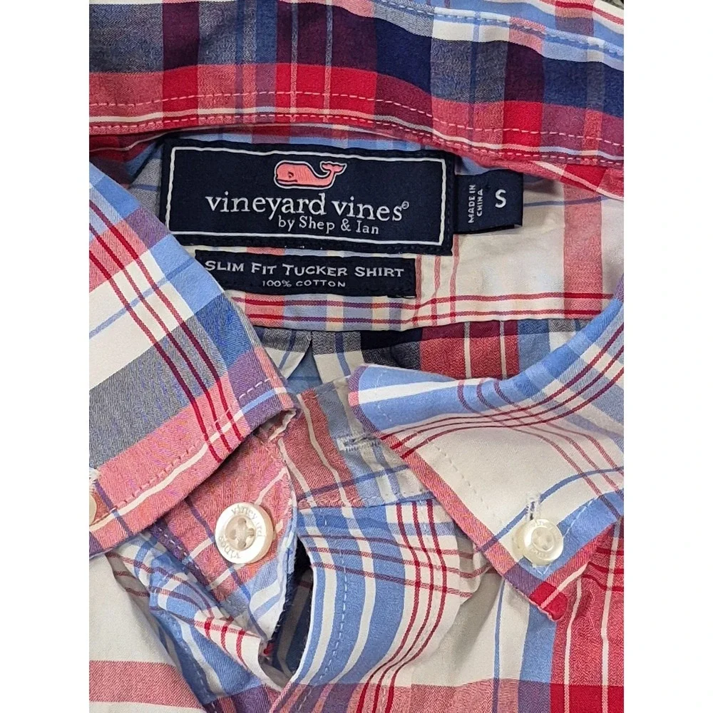 Vineyard Vines Shirt Mens Small Long Sleeve‎ Slim Fit Tucker Plaid Button Up